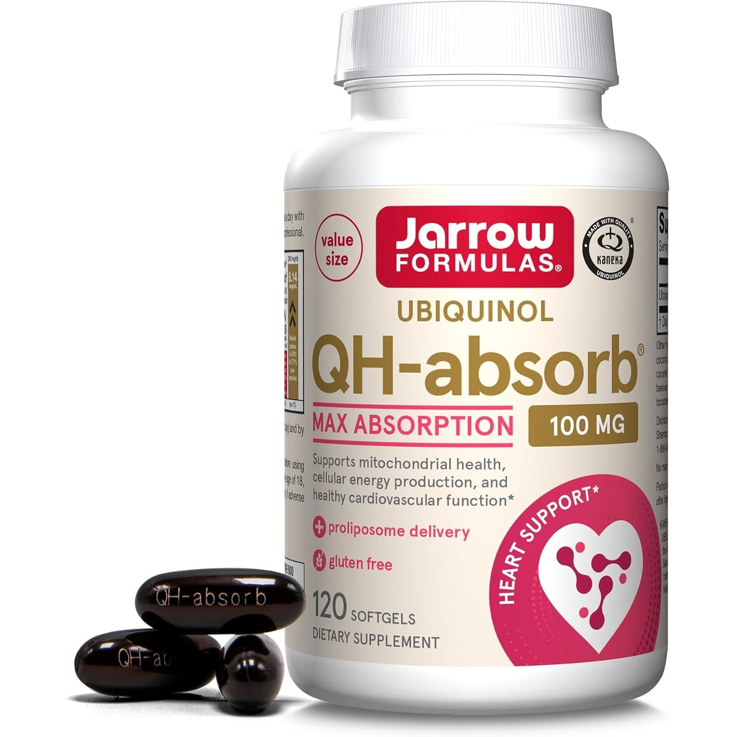 Buy now Jarrow Formulas QH-Absorb, 100 mg, Ubiquinol Dietary Supplement for Healthy Cardiovascular Function, 60 Softgels, 60 Day Supply 120 Count (Pack of 1) at indiglob india