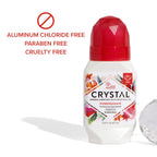 Buy now Crystal Mineral Deodorant Roll-On Body Deodorant With 24-Hour Odor Protection, Pomegranate, Non-Sticky Roll-On, Aluminium Chloride, 2.25 FL OZ - 3 pack at indiglob india