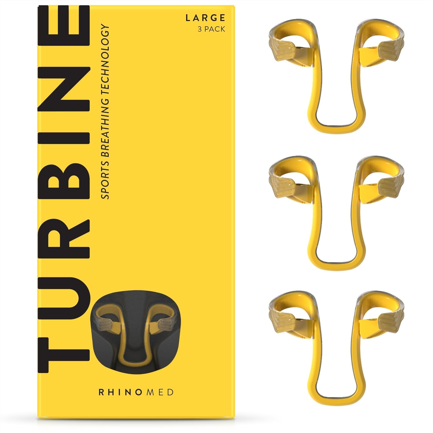 Buy now Turbine Nasal Dilator for Athletes - Pack of 3 Turbine Dilators Designed for Athletic Training - Increase Airflow to Lungs by 38% During Exercise, Sports Training, Cycling & Running 3 Pack Large at indiglob india