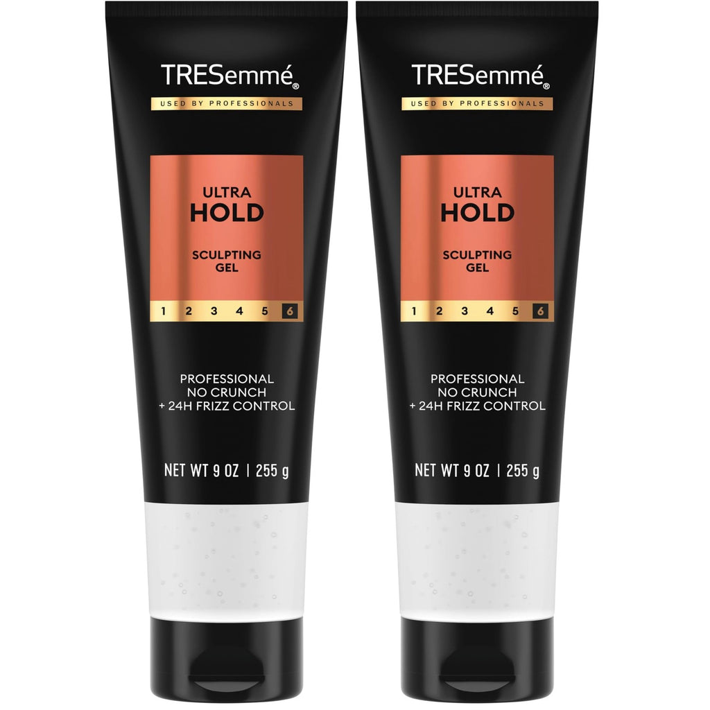 TRESemmé Hair Gel Ultra Hold Maximum Hold 24H Frizz Control 9 oz | For frizz-prone hair, Helps moisturize & add shine, Sculpting, Ultra strong hold, Humidity protection