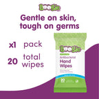 Boogie Antibacterial Hand Wipes - 20 Count