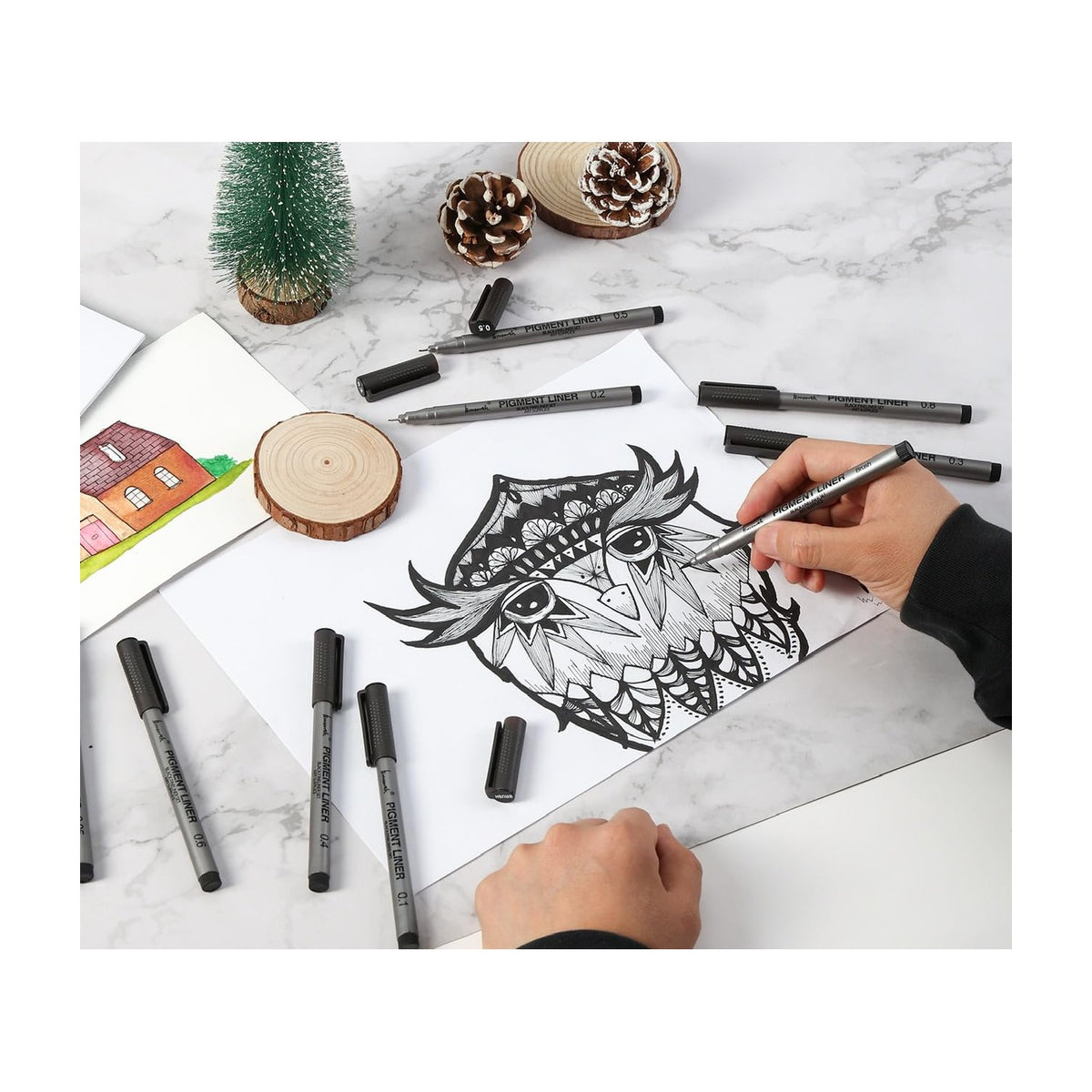 Precision Black Micro-Pen Fineliner Ink Pens,Waterproof Archival Ink