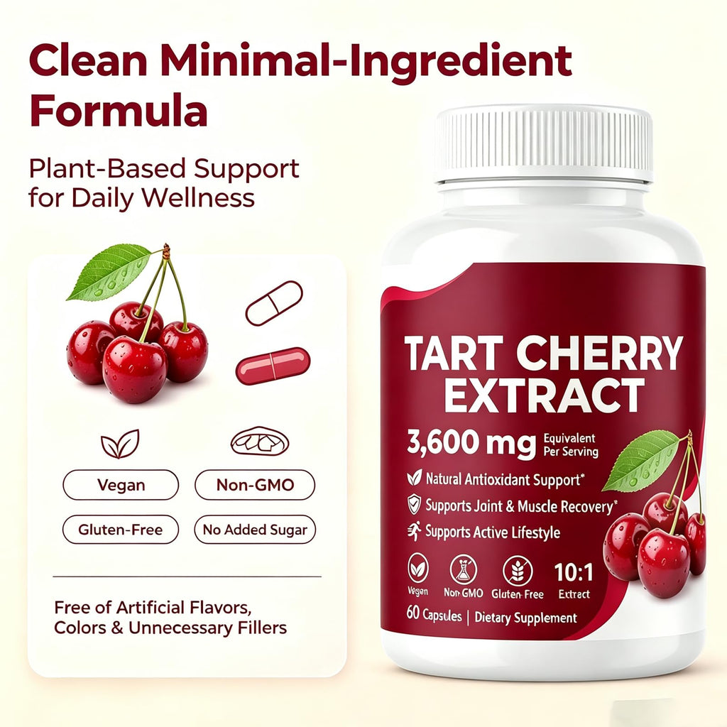Good Grove Tart Cherry Extract,60 Capsules | Cold-Processed 10:1 Extract