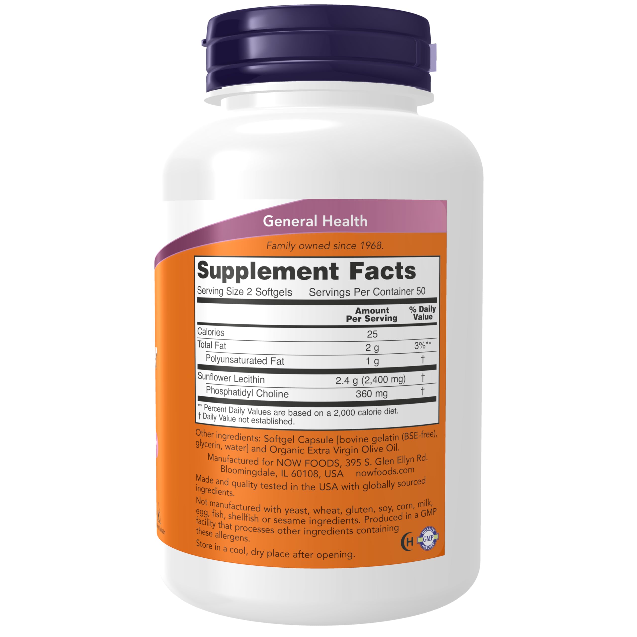 Buy now NOW FOODS Sunflower Lecithin 1200MG, 100 Count at indiglob india