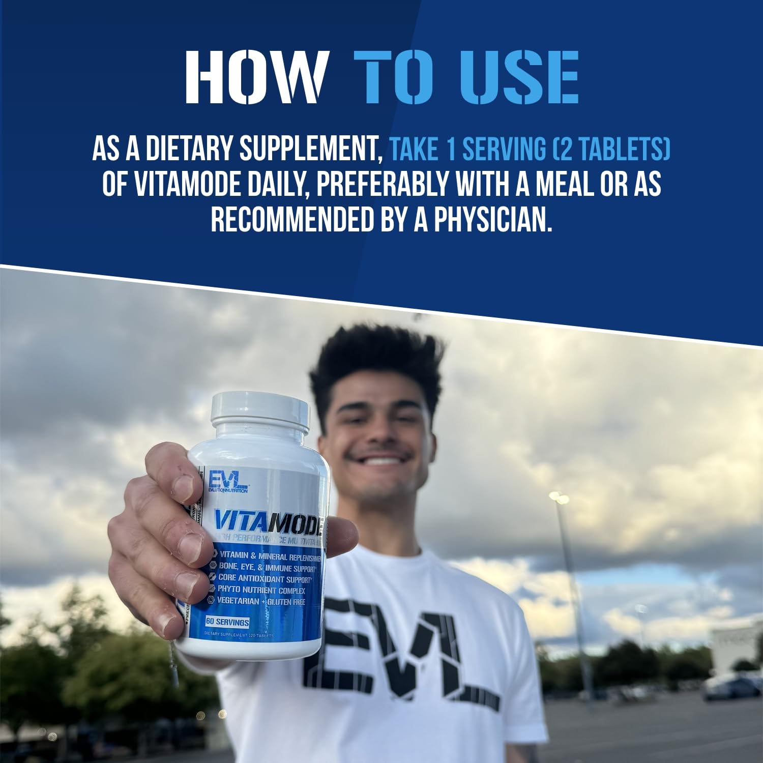 EVL Vitamode - Advanced Daily Men's Multivitamin - 60 Servings | Essential Minerals - Phytonutrient Complex - Active Mens Vitamins for Energy with Lycopene for Muscle Bone and Immune Support