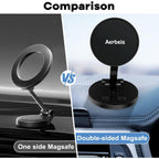 Buy now Magnetic Phone Holder for Car - Folding Car Phone Mount Adapter Dual Metal Magnetic Phone Holder Stand for Magsafe iPhone and All Android Smartphones at indiglob india