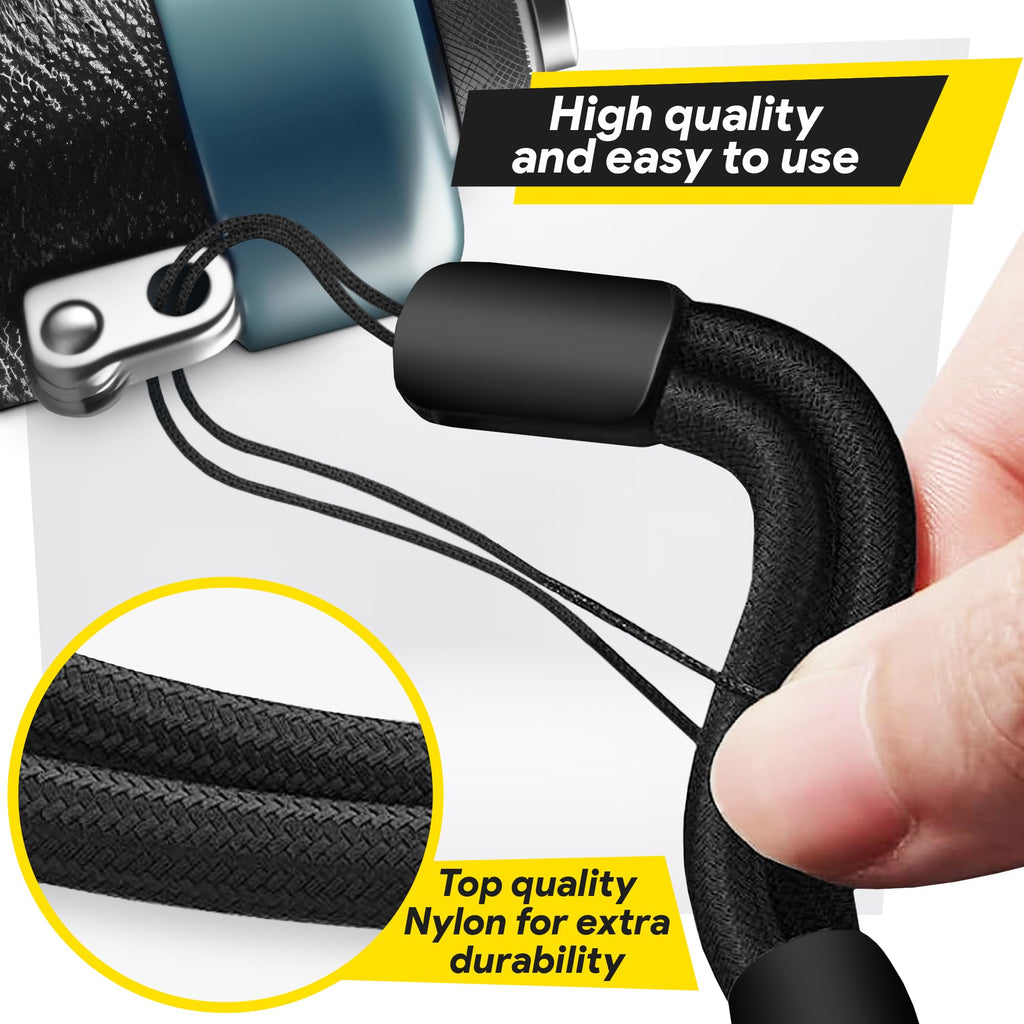 Empire Hand Wrist Strap Lanyard, 3 Pack Black Adjustable Lanyard Wrist Straps