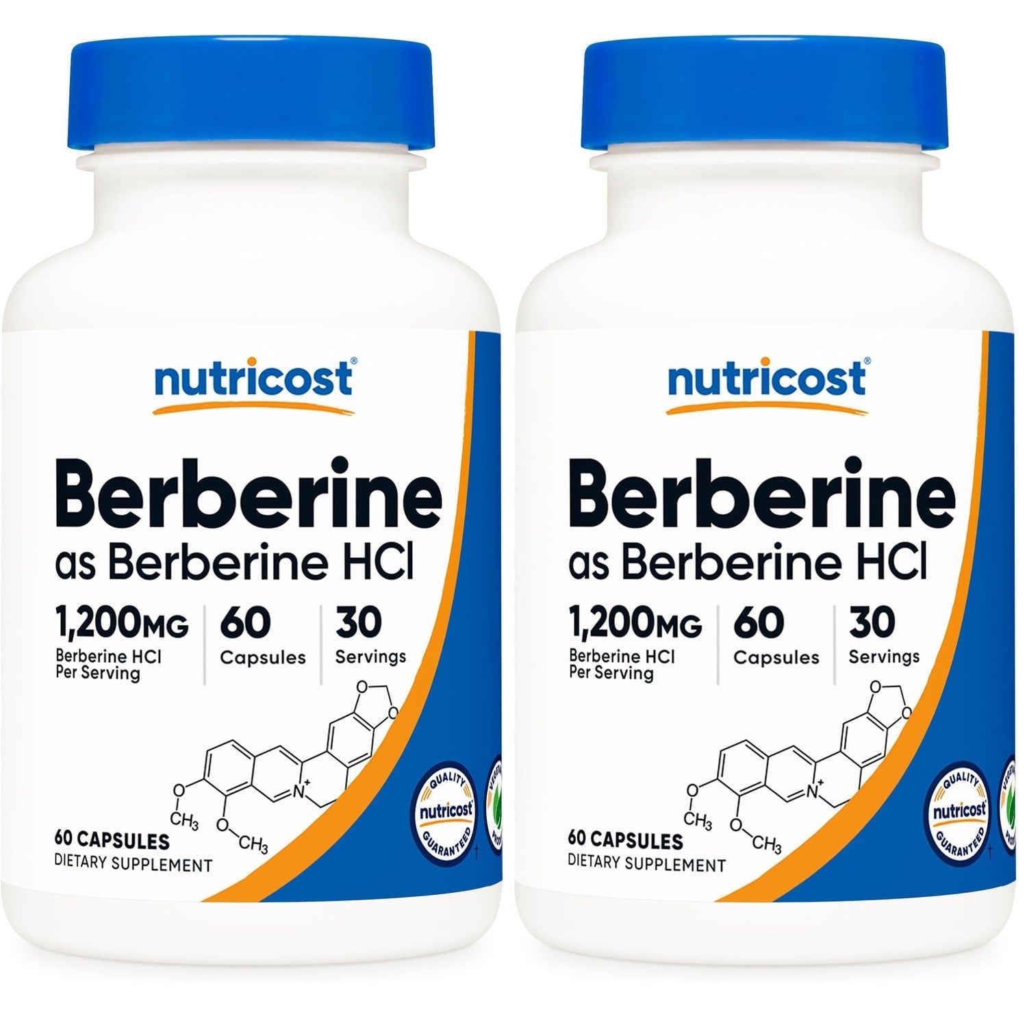 Nutricost Berberine HCl (1,200mg) 60 Capsules, 30 Servings | Gluten Free & GMO-Free