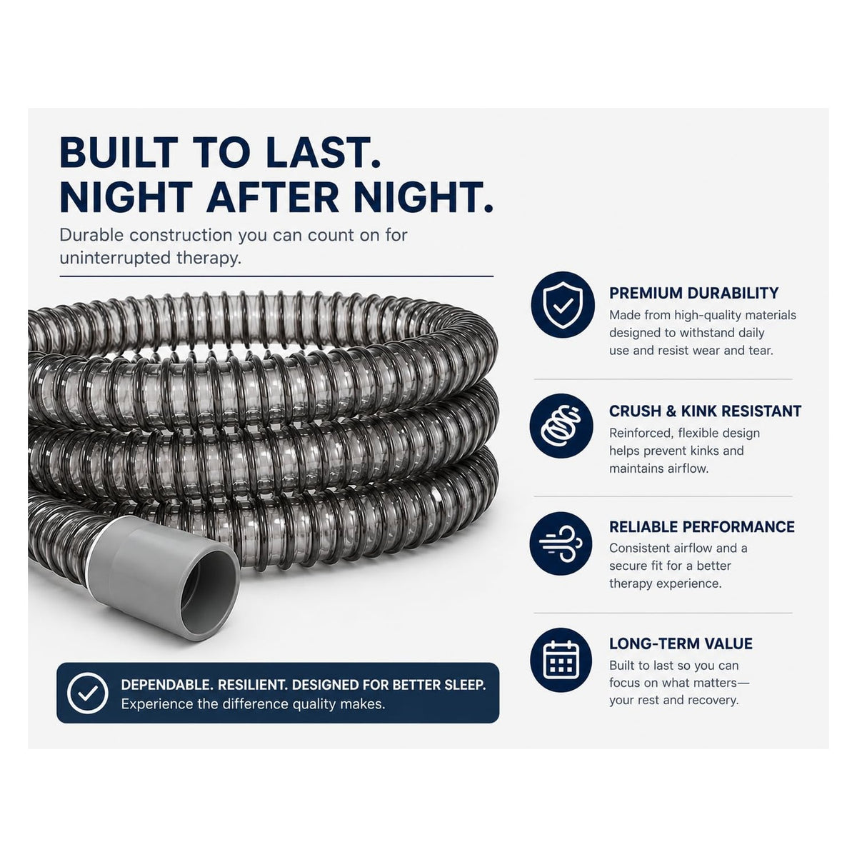 Airsense 10 Climate line Tube for Airsense 10 and Aircurve 10 - Premium Upgraded Version with L Shape Connector - ELIMINATES RAINOUT and CONDESATION