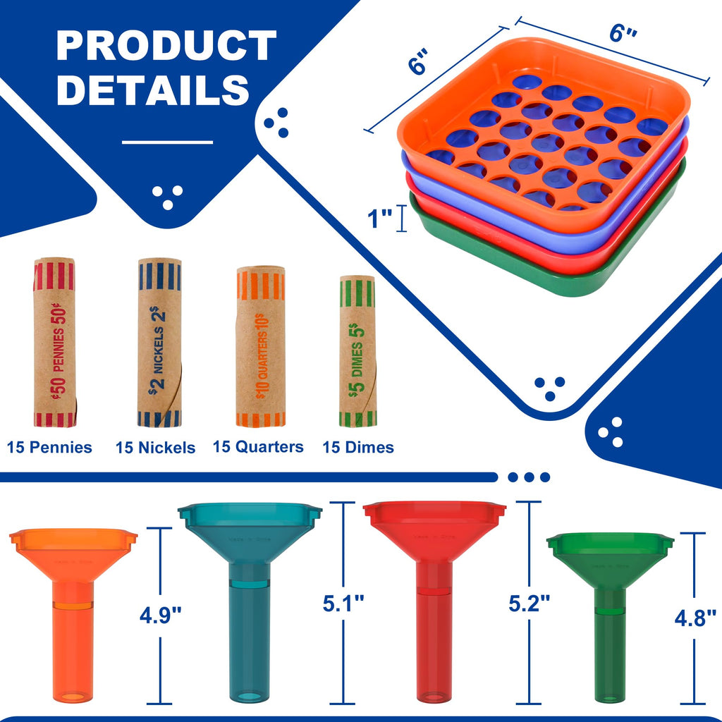 ESSENTIAL Coin Sorter Trays & Coin Counter Tubes