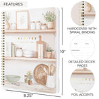 Aesthetic Recipe Book for 100+ Cherished Meals - Blank Cookbook to Write In