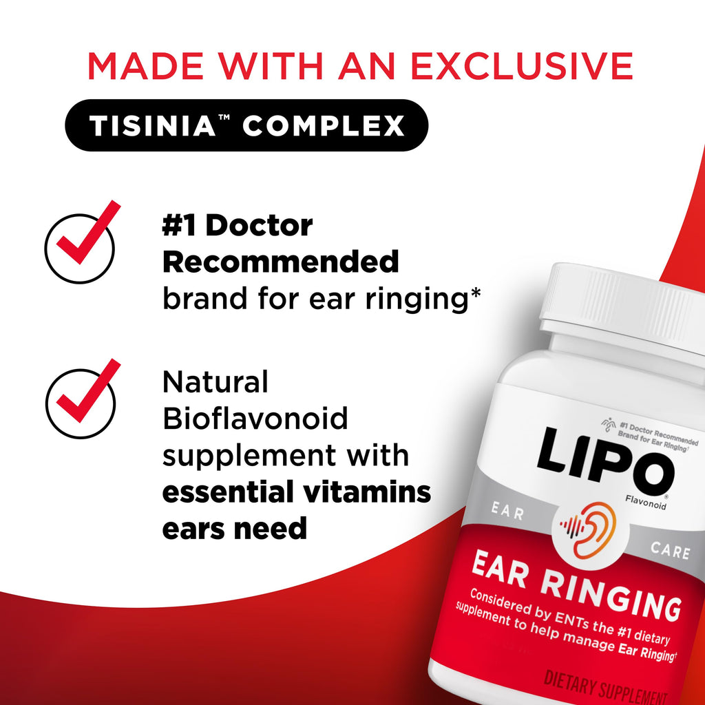LIPO Ear Ringing Support, Lemon Bioflavonoid Complex, 100 Caplets