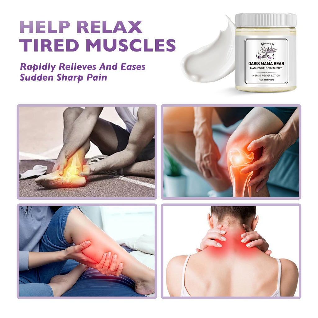Neuropathy Cream, Magnesium Cream for Neuropathy, Nerve Relief Lotion for Feet Hand No Greasy Body Lotion with Natrural Ingredients For Soothing