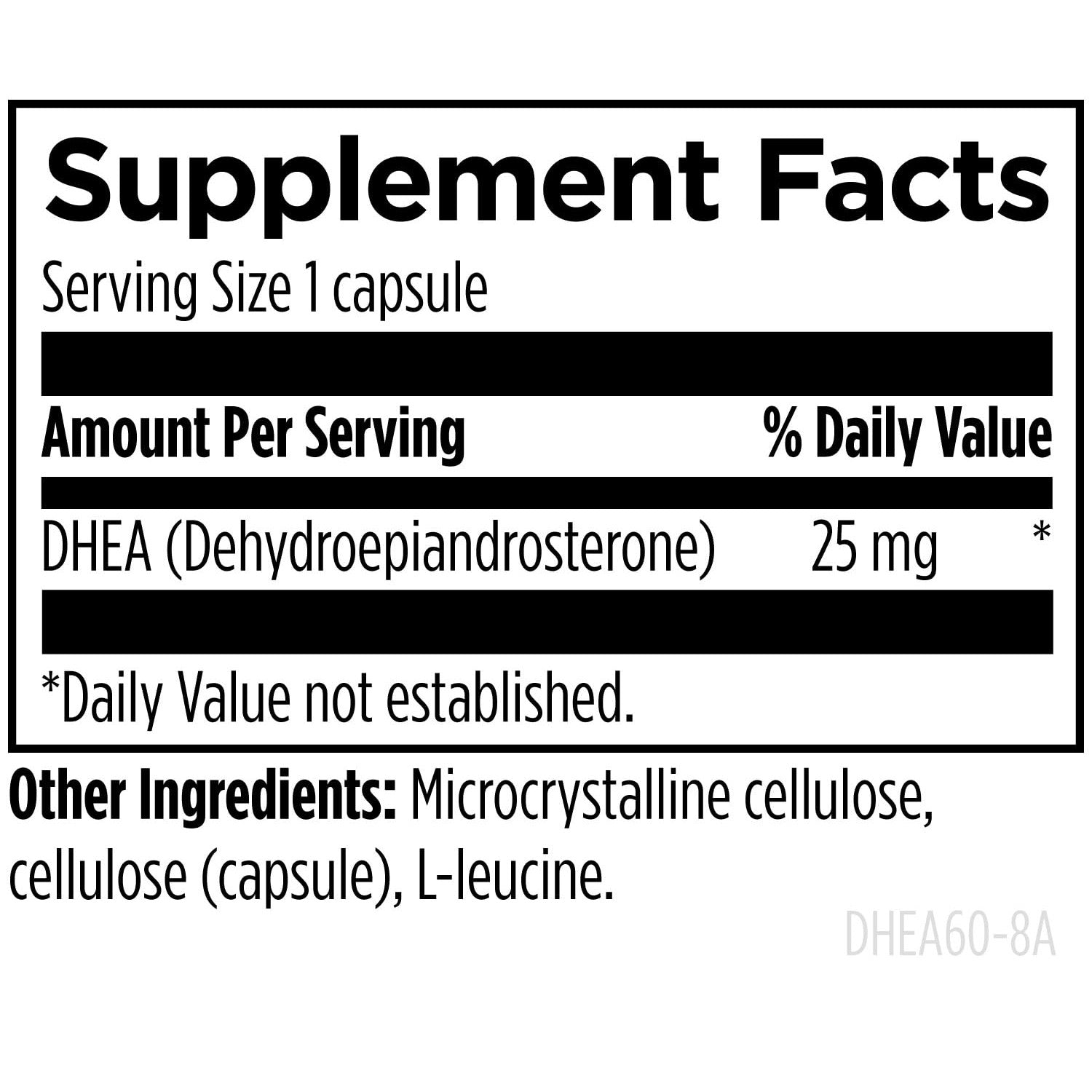 Designs for Health DHEA 25mg - DHEA Supplement for Men + Women - Supplement to Help Support Healthy Aging, Muscle Integrity, Energy + Hormonal Synthesis - Non-GMO (60 Capsules)