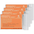 QIO CHUANG Emergency Mylar Thermal Blankets 4 Packs Survival Kit 84''x55''