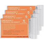 QIO CHUANG Emergency Mylar Thermal Blankets 4 Packs Survival Kit 84''x55''