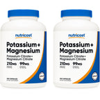Nutricost Potassium (99mg) Magnesium (210 mg) Citrates, 240 Capsules | GMO-Free, Gluten Free