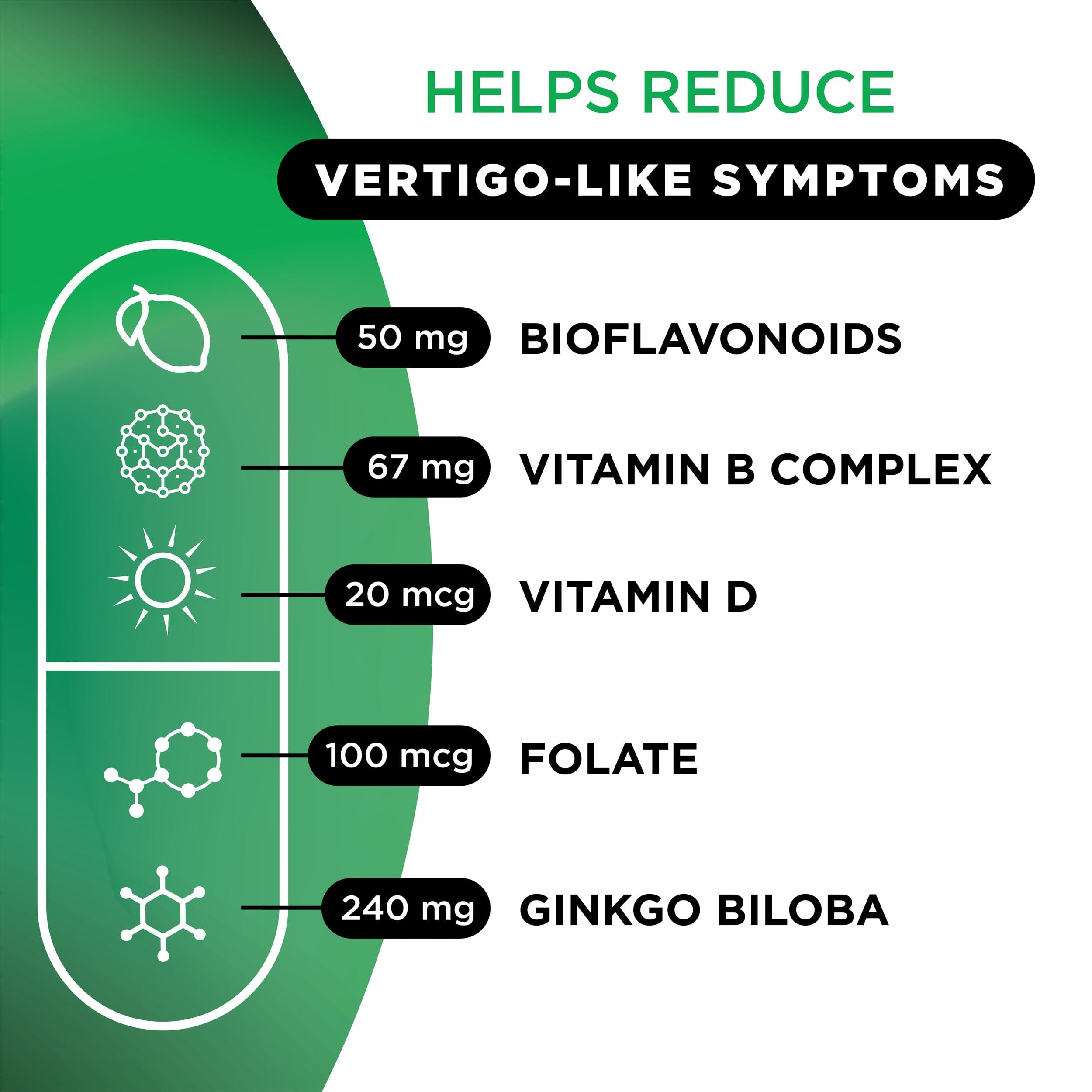 Lipo-Flavonoid for Vertigo & Dizziness Relief, Clinically Tested Formula with Ginkgo Biloba, Vitamin D, & Vitamin B Complex, Inner Ear Health & Balance Support, 30-Count (Pack of 2)