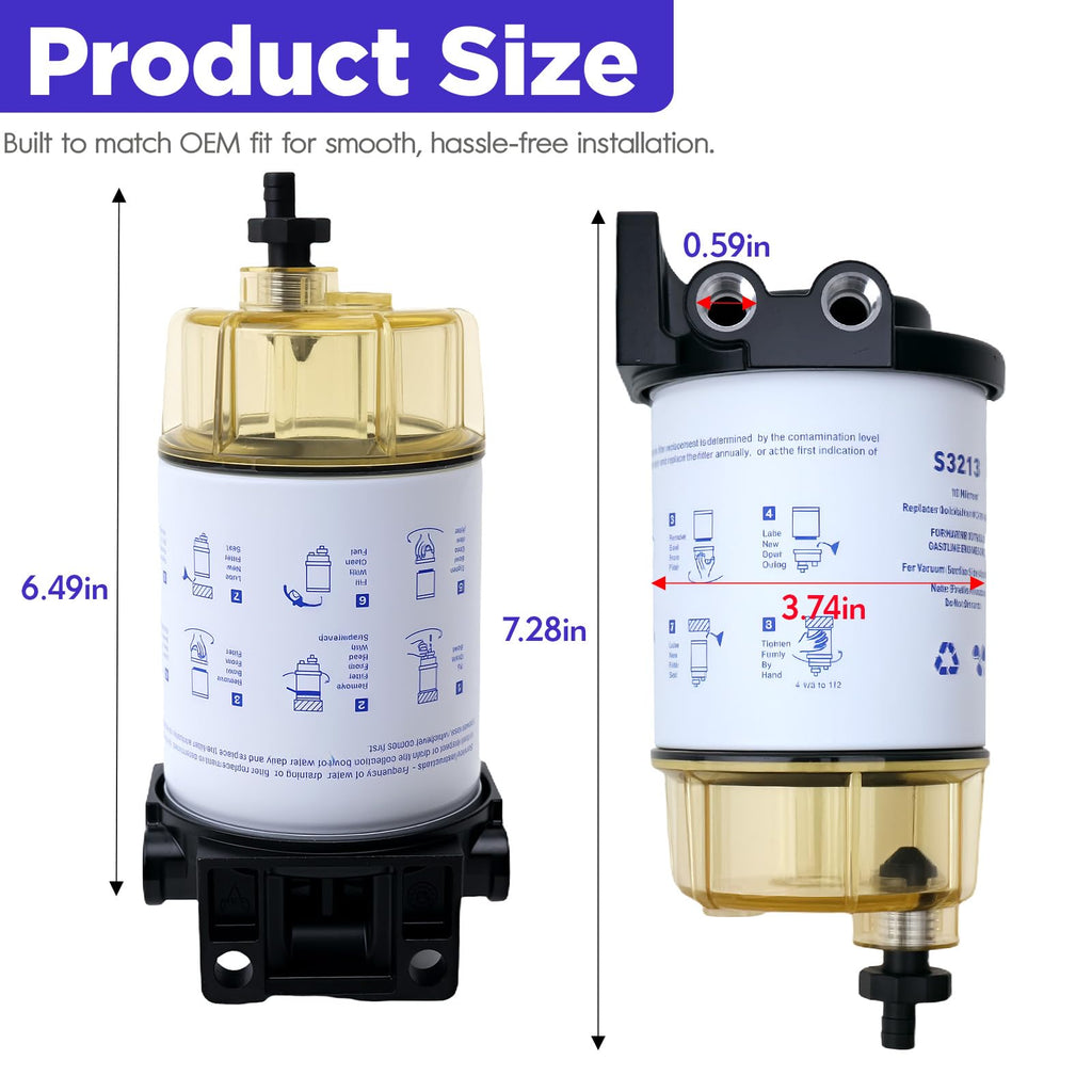 S3213 Fuel Water Separator Kit for Yamaha and for Mercury Outboard Motors