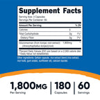 Nutricost Glucomannan 1,800mg Per Serving, 180 Capsules, Gluten-Free | Natural Fiber Source, GMO-Free