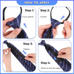 Buy now Geyoga 6 Pcs Zipper Ties for Boys Pre Tied Necktie Silky Skinny Ties for Men Long Striped Plaid Tie Novelty Neckties for Business Wedding (Classic Color) at indiglob india