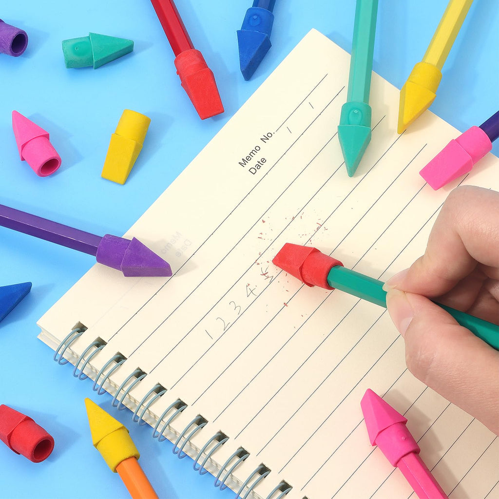Tamaki 60 Pack Erasers for Pencils, Pencil Top Erasers Cap, 6 Colors