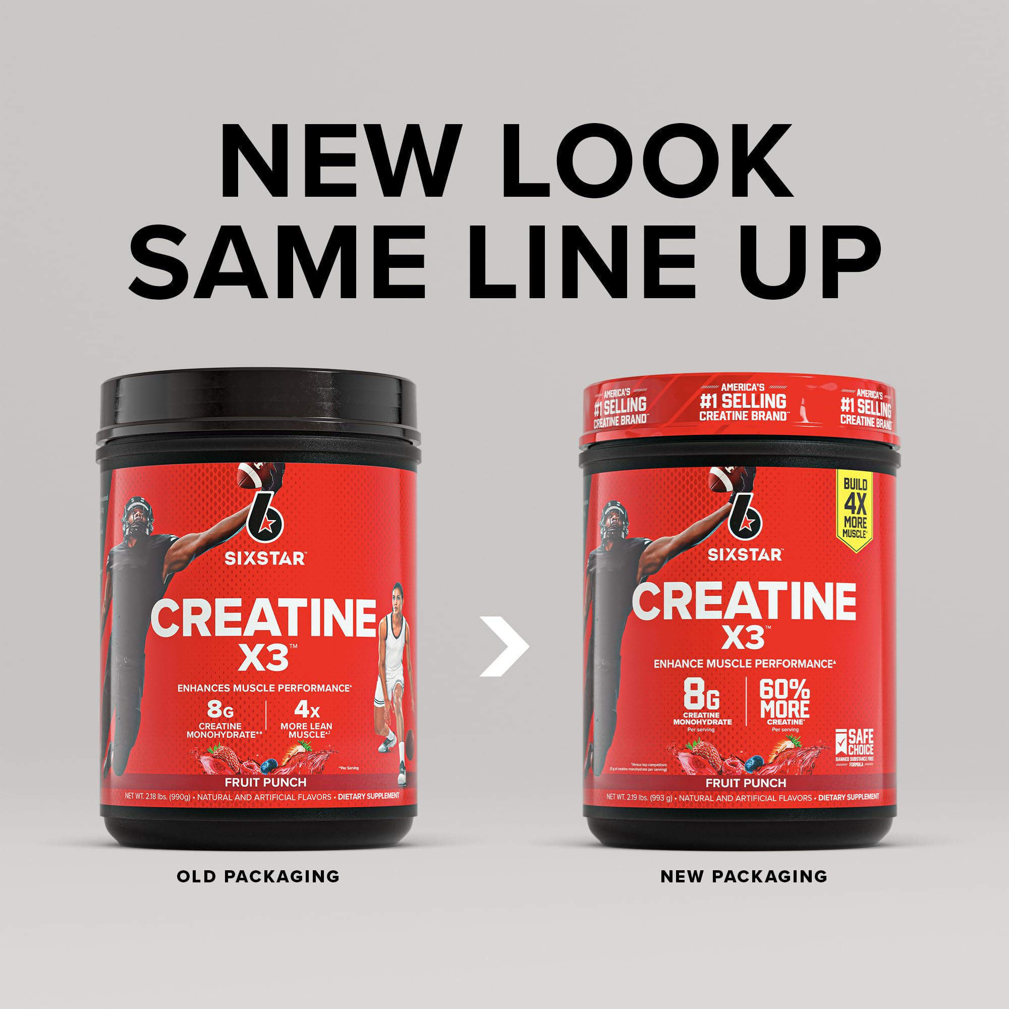 Six Star Creatine Monohydrate Powder, X3 (Fruit Punch) - 30 Servings | Flavored Creatine Powder Monohydrate Supplement for Muscle Building & Performance, Post Workout Supplement for Men, Women