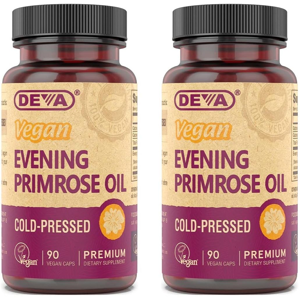 Buy now DEVA Vegan Evening Primrose Oil, Cold-Pressed, Unrefined, 90 Capsules, 1-Pack 90 Count (Pack of 2) at indiglob india