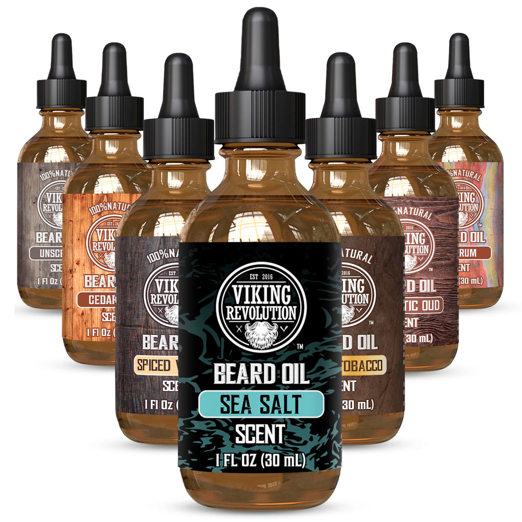 Buy now Viking Revolution Beard Oil with Clary Sage for Men - Natural Blend with Argan and Jojoba Oils for Softening, Strengthening, and Moisturizing at indiglob india