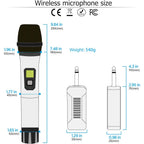 Buy now Bietrun Wireless Microphone, Professional UHF Metal Dual Handheld Cordless Dynamic Mic System Set with Rechargeable Receiver, 1/4‘’Output, Plug and Play, Instrument-Wireless-Mics for Karaoke, Wedding at indiglob india