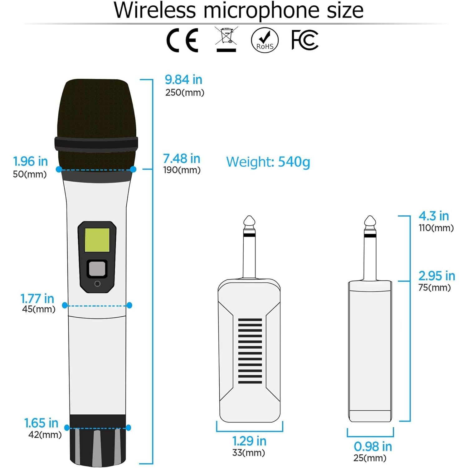 Buy now Bietrun Wireless Microphone, Professional UHF Metal Dual Handheld Cordless Dynamic Mic System Set with Rechargeable Receiver, 1/4‘’Output, Plug and Play, Instrument-Wireless-Mics for Karaoke, Wedding at indiglob india