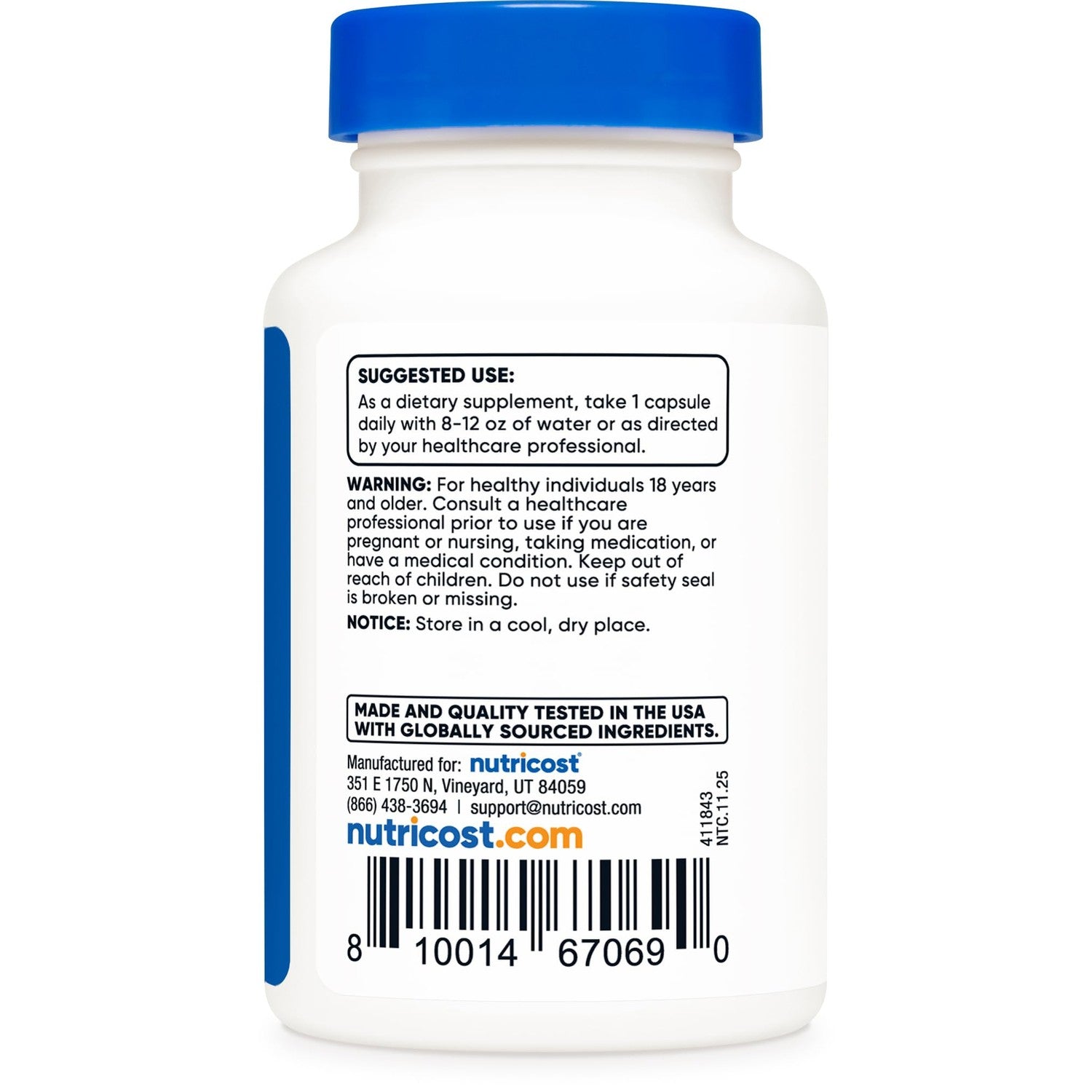 Nutricost Tudca 500mg, 30 Capsules (Tauroursodeoxycholic Acid) Gluten Free | Premium Quality, GMO-Free