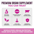 Left Coast Performance Beef Organ Supplement for Women, 120 Capsules | Beef Liver, Kidney, Heart and Uterus Tissue - Supports Women's Energy & Health - Grass Fed, Pasture Raised, 3rd Party Tested