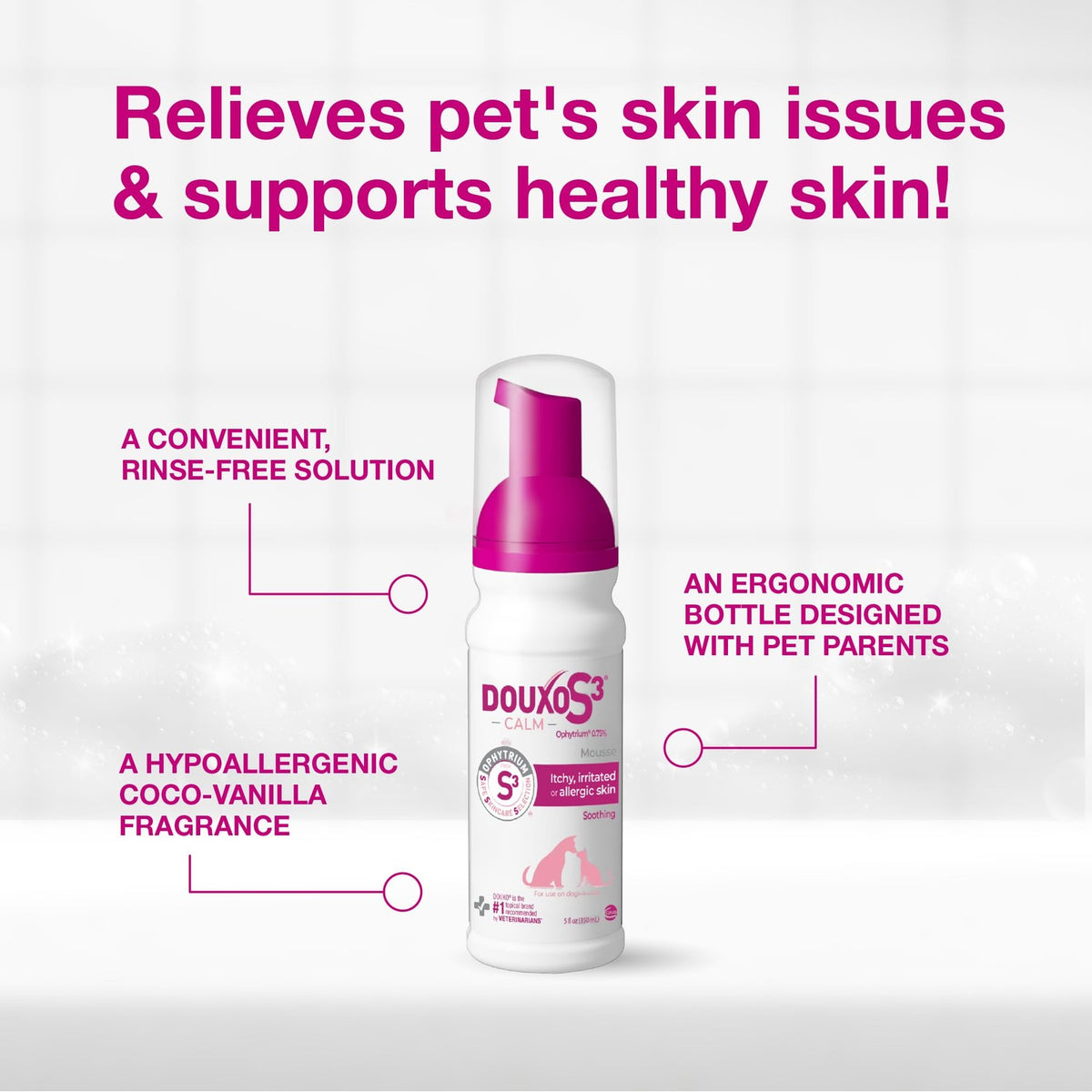 Douxo S3 Calm Itch Soothing Mousse for Dogs & Cats