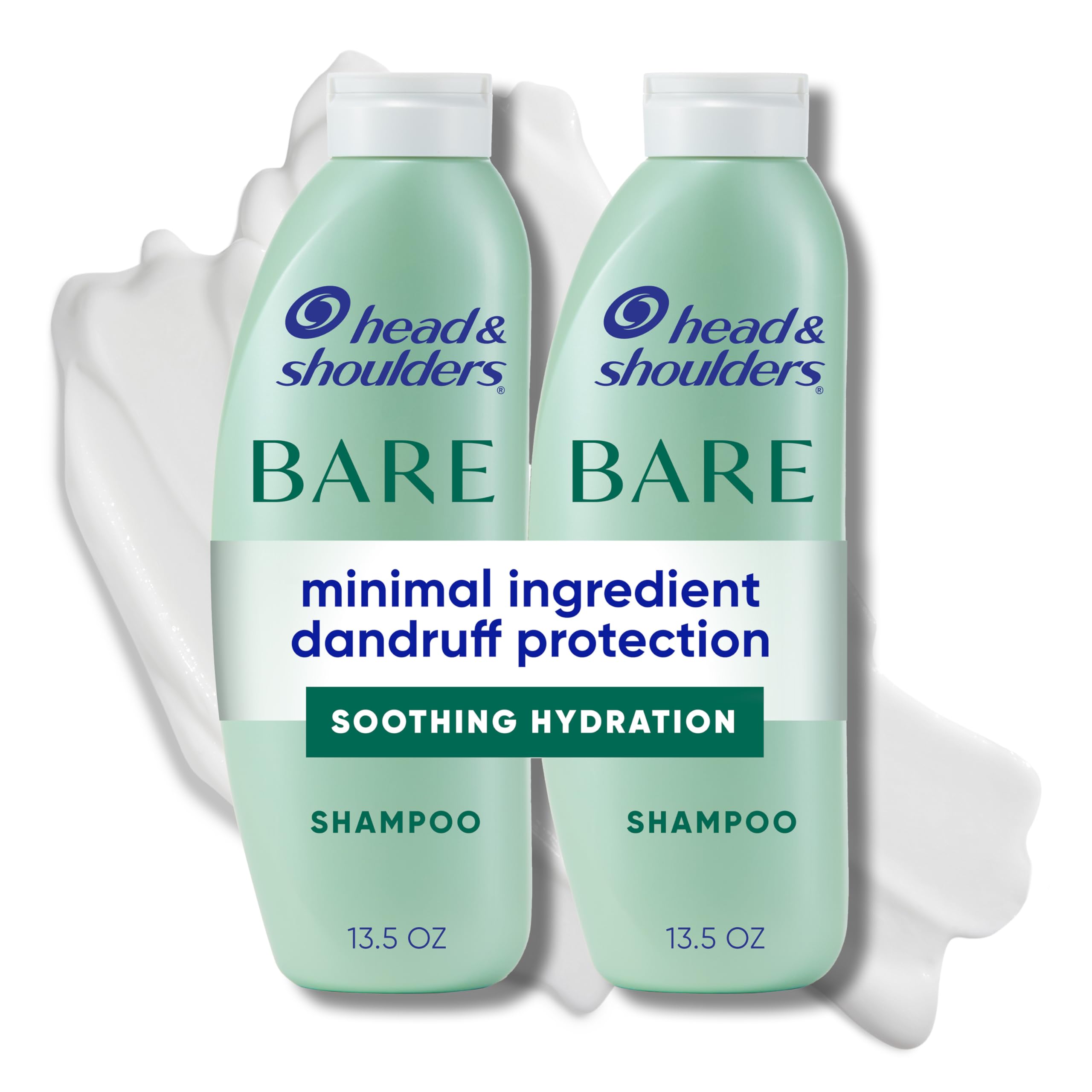 Head & Shoulders Anti-Dandruff Shampoo, BARE Soothing Hydration, 1% Pyrithione Zinc, Dry Scalp Relief, Free of Sulfates, Silicones, Dyes, 13.5 Fl Oz