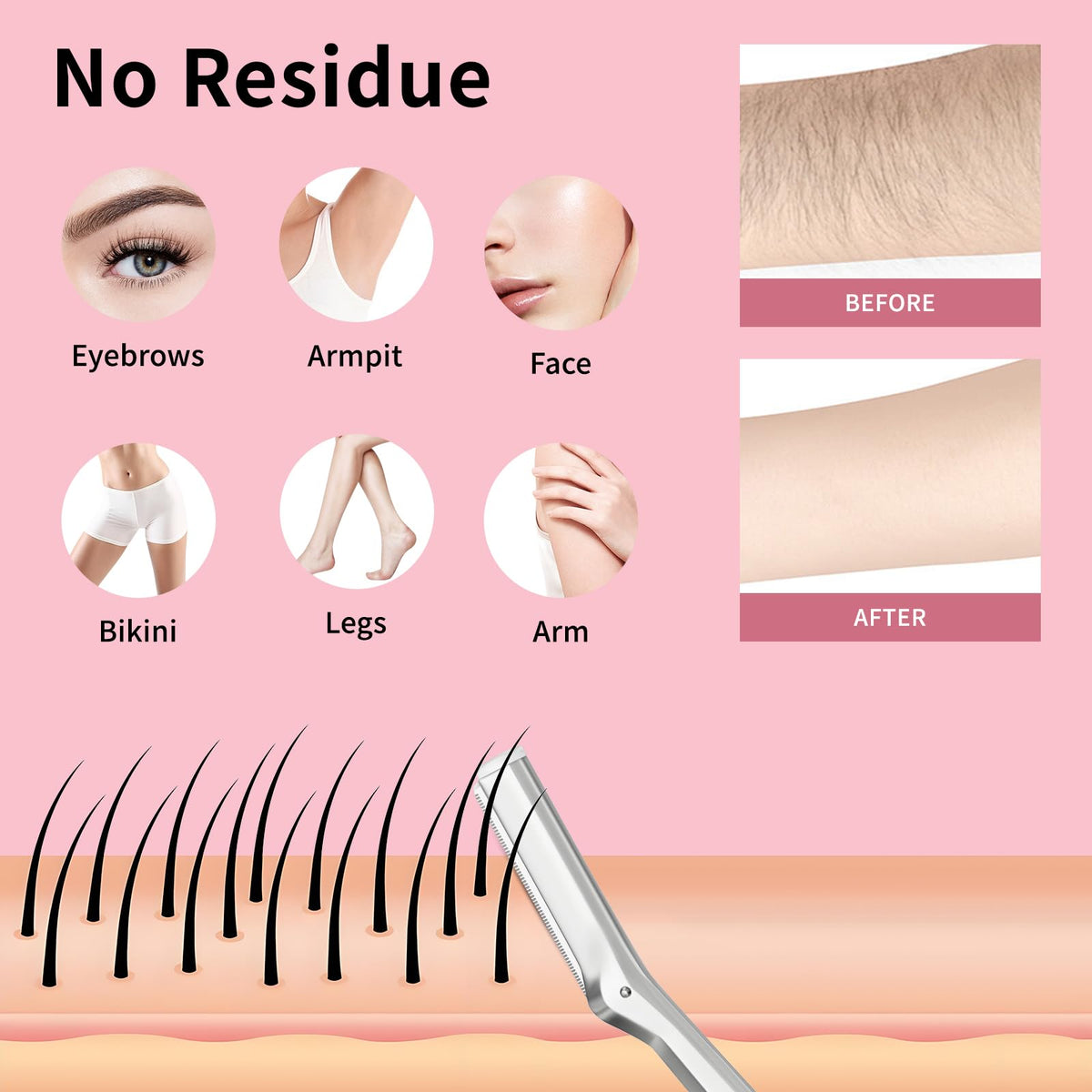Razor Replacement Blades Compatible with Tweezerman Facial Razor Refills