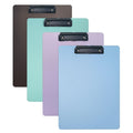 4-Pack Plastic Clipboards, Assorted Colors Clipoard with Low Profile Clip, Clip Boards for Students, Teachers, Doctors, Nurses, 12.3 x 8.8 Inch