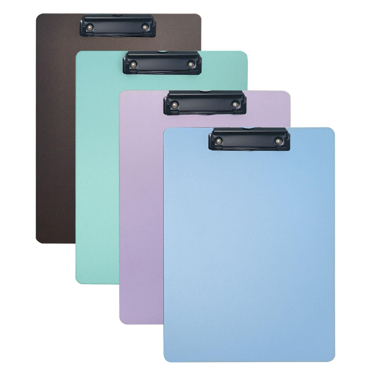 4-Pack Plastic Clipboards, Assorted Colors Clipoard with Low Profile Clip, Clip Boards for Students, Teachers, Doctors, Nurses, 12.3 x 8.8 Inch