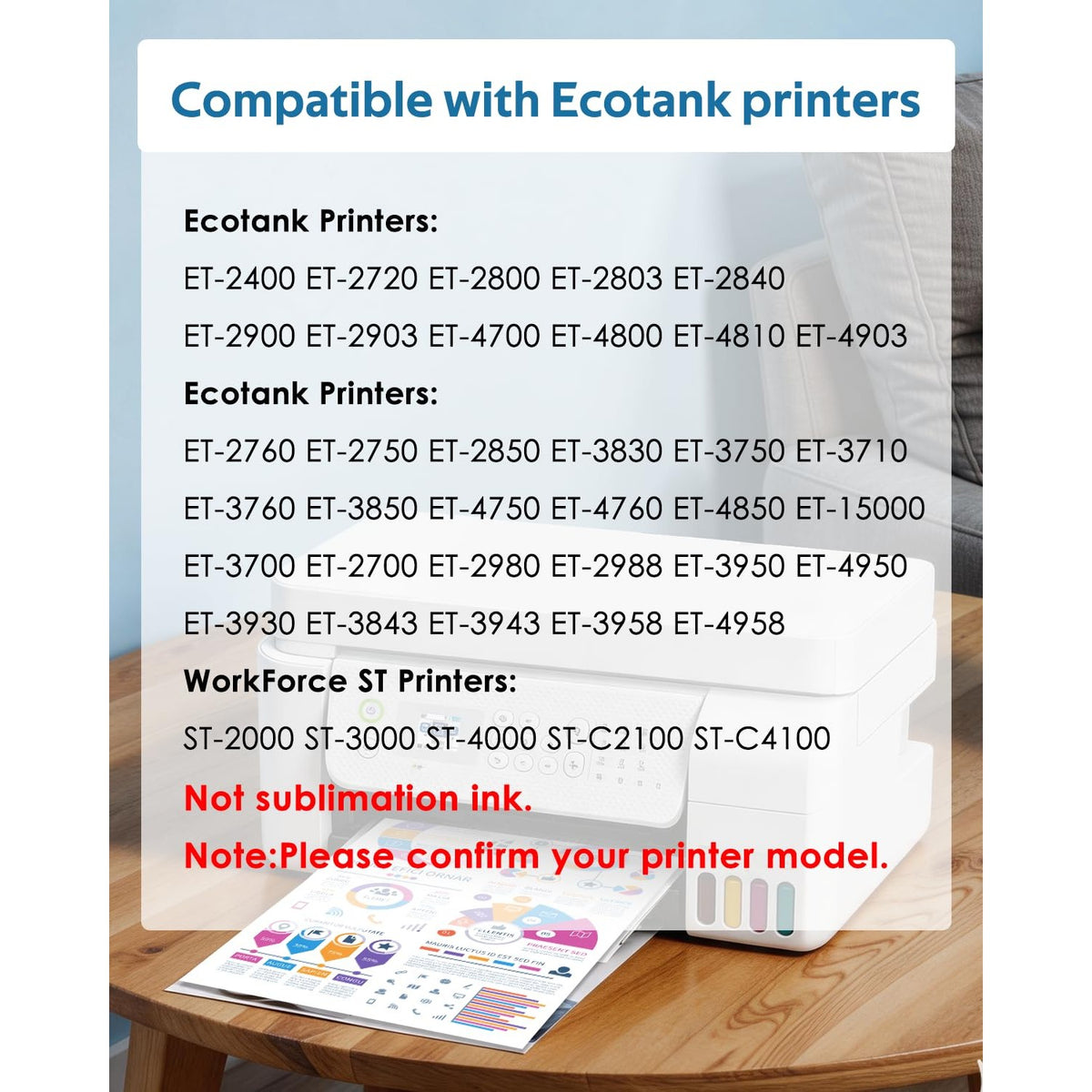 Compatible Ink Bottle Replacement for Epson 522 Ink Refill Bottles