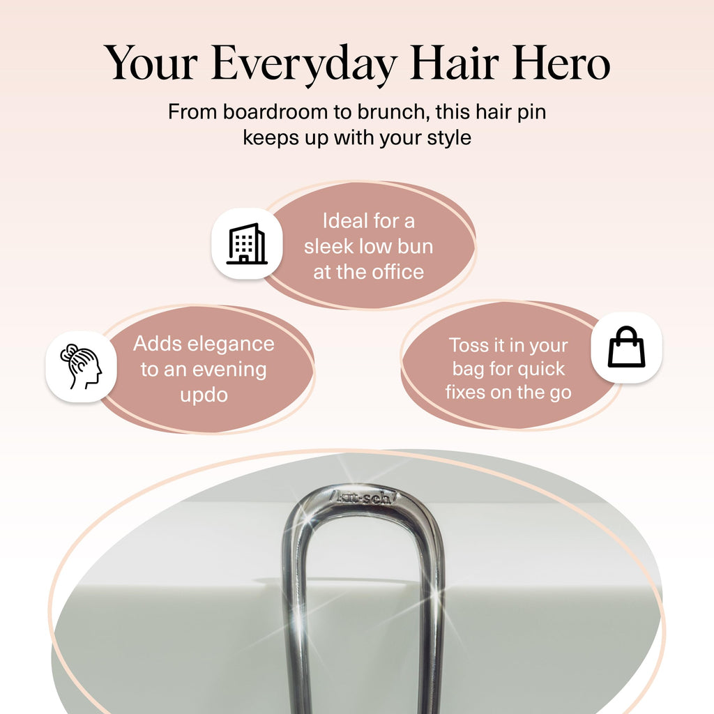 Buy now Kitsch French Hair Pins for Women â€“ Elegant & Durable Metal Hair Fork for Updos, Chignon, Bun & Twist Hairstyles, Secure Hold All Day, Comfortable Fit | Ideal Gifts for Women- Gold, 1pc at indiglob india