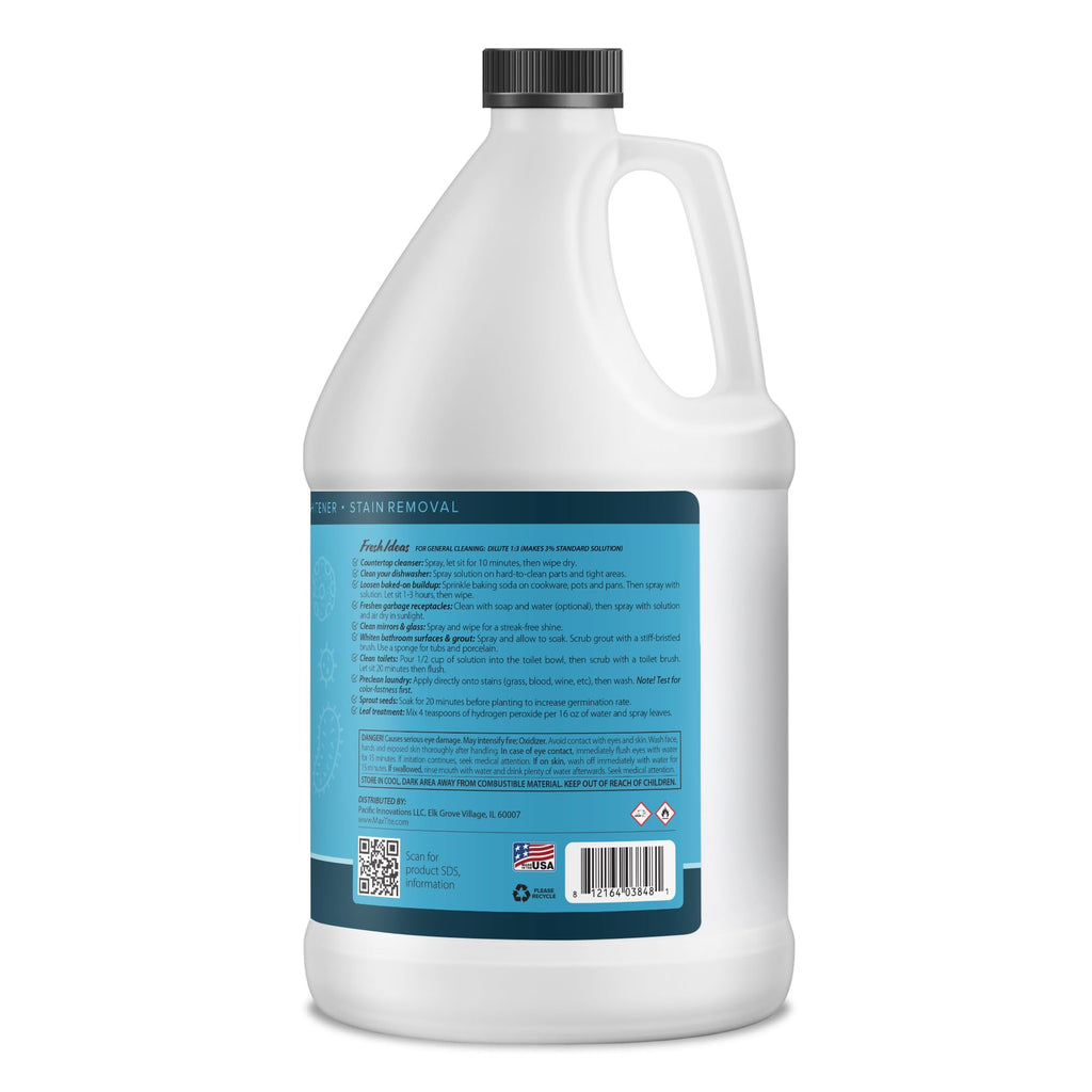 MAXTITE 12% Hydrogen Peroxide Solution, 1 Gallon - Food-Grade H2O2 & Water - Versatile Multi-Surface Cleaner for Kitchen, Bath, Laundry, Commercial & Janitorial - 4X Concentrated - Made in USA
