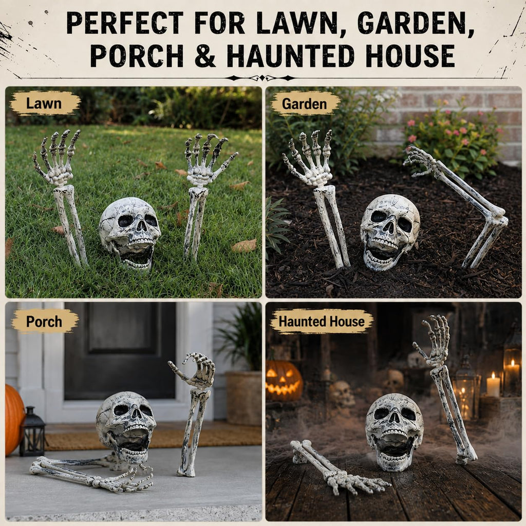 AISENO Realistic Skeleton Stakes Halloween Decorations for Lawn Stakes Garden Halloween Skeleton Decoration Outdoor