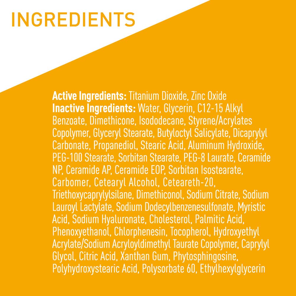 CeraVe Hydrating Mineral Sunscreen SPF 50 Face Sunscreen, Travel Size 2.5oz | Face Sunscreen with Zinc Oxide, Titanium Dioxide, Hyaluronic Acid, & Niacinamide For Broad Spectrum Protection