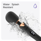 bed geek Cordless Wand Massager – Super Powerful Handheld Massage with 20 Speeds & 8 Patterns, Soft Silicone Head, Quiet Motor, LED Display, Body-Safe & Waterproof Black & Rose Gold