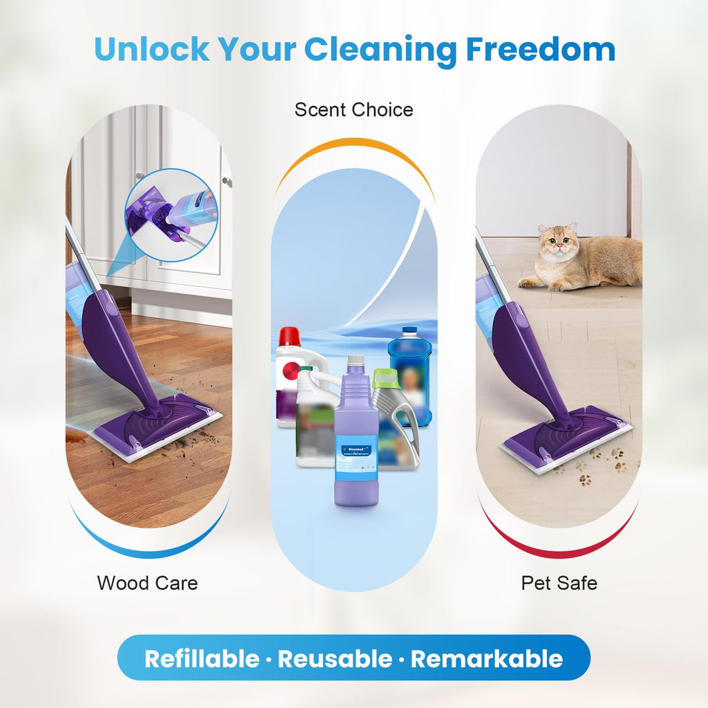 Bisenkud Leak-Proof Refillable Bottle for Swiffer® Wet Jet™ Mop