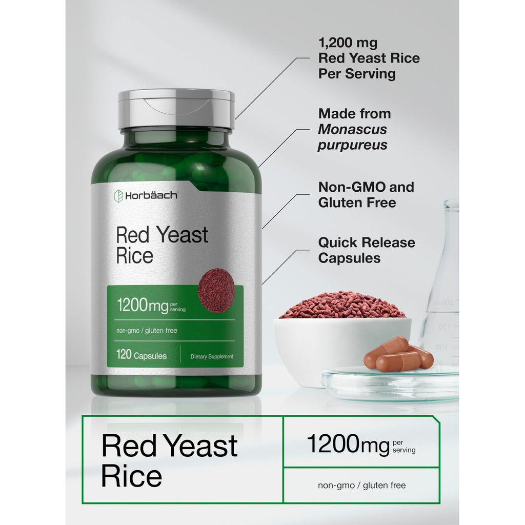 Horbäach Red Yeast Rice 1200 mg | 120 Capsules
