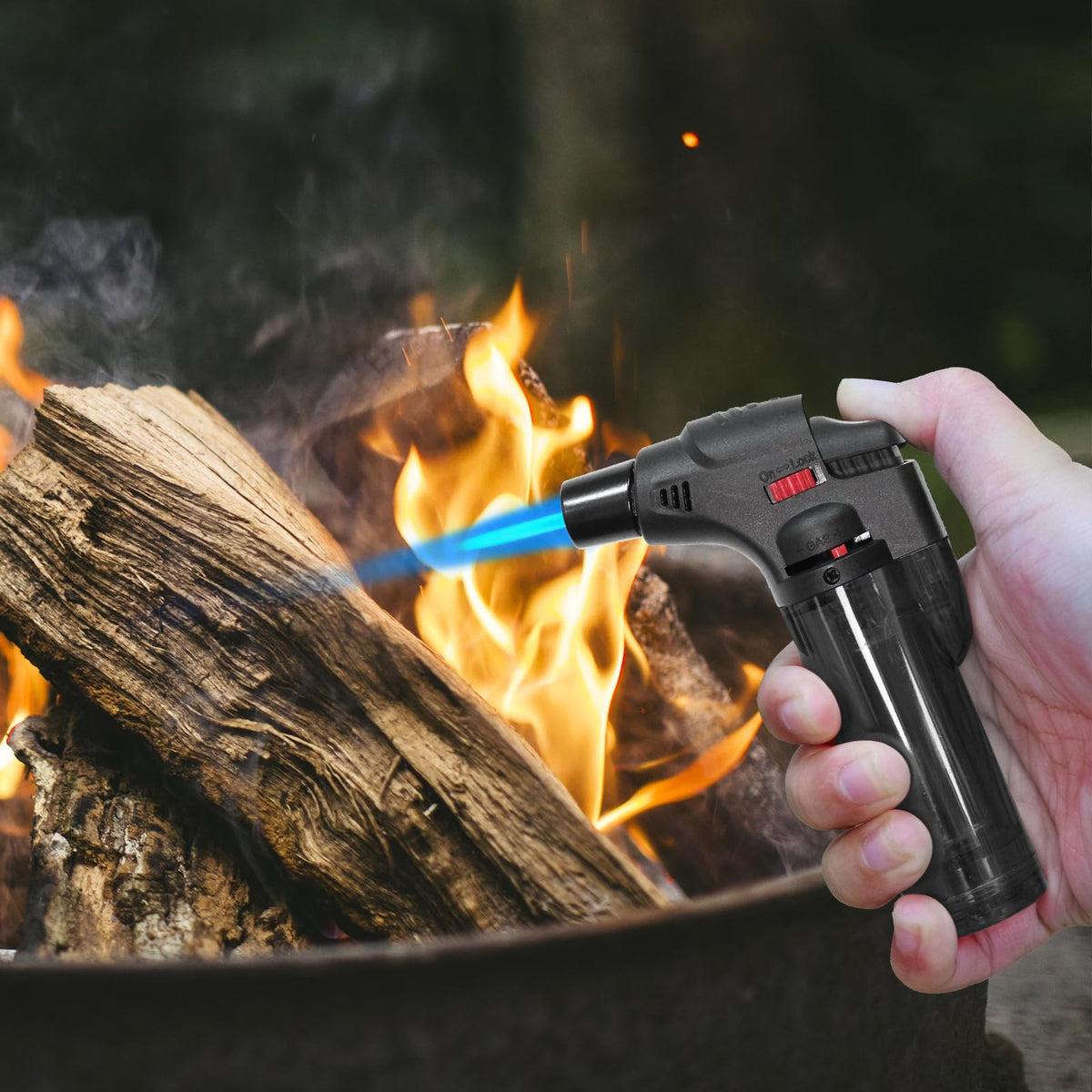 Torch Lighters 5 Pack Butane Refillable Jet Flame Torch Lighter Multi Utility Lighter Blow Windproof Torch for Candle Fireplace Camping Grill BBQ(Fuel Not Included)