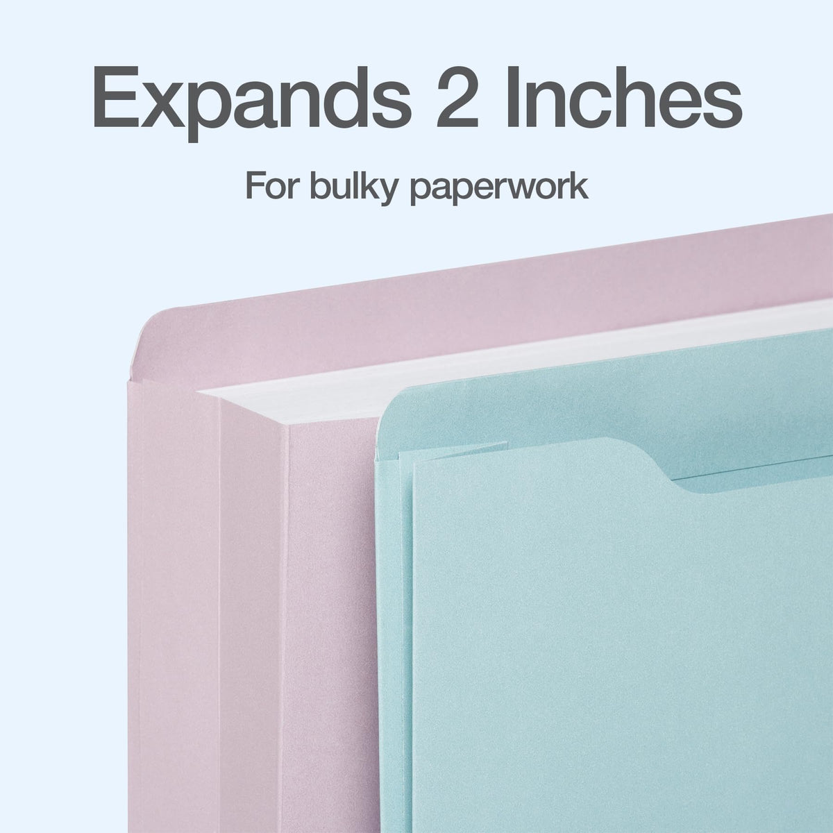 Oxford Expanding File Folders, 8 Pack, Closed Sides, Expands 2", 4 Pastel Colors, Letter Size (8.5" x 11"), Color-Coding for School, Office & Home Document Organization