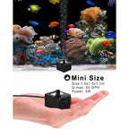 PULACO 50GPH 3W Mini Submersible Water Pump with 3.3 FT Tubing for Aquariums, Fish Tank, Pond, Fountain, Hydroponics