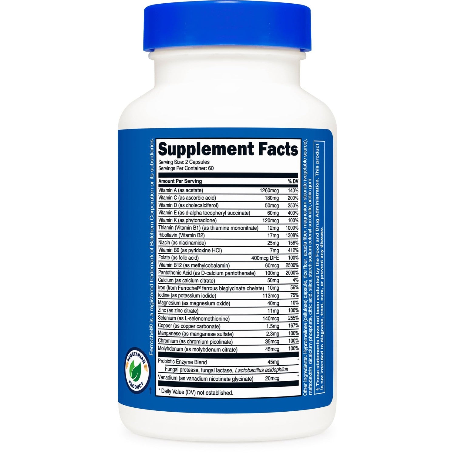 Nutricost Multivitamin with Probiotics 120 Vegetarian Capsules | Packed With Vitamins & Minerals